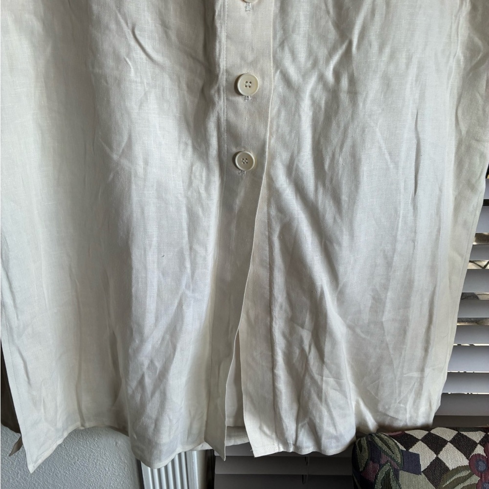 Talbots Cream Button-Front Midi Skirt - Picture 2 of 6